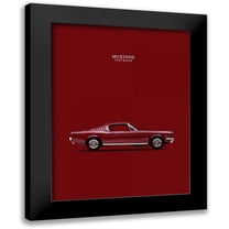 Rogan, Mark 12x14 Black Modern Framed Museum Art Print Titled - Mustang Fastback 65