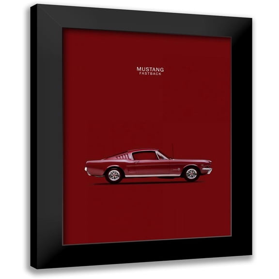 Rogan, Mark 12x14 Black Modern Framed Museum Art Print Titled - Mustang Fastback 65