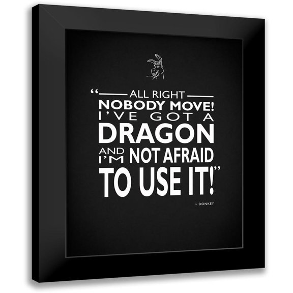 Rogan, Mark 12x14 Black Modern Framed Museum Art Print Titled - Shrek Ive Got A Dragon