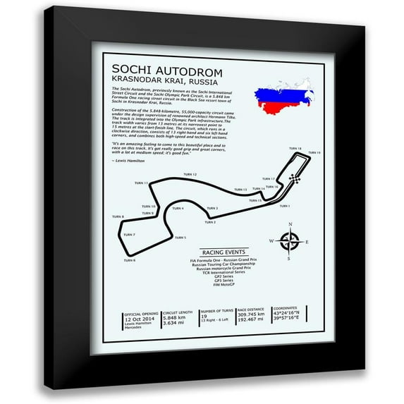 Rogan, Mark 12x14 Black Modern Framed Museum Art Print Titled - Sochi Autodrom Russia