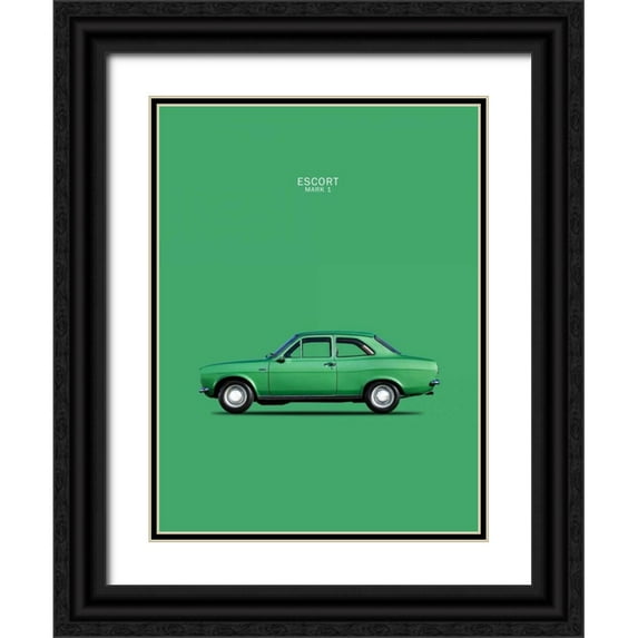 Rogan, Mark 12x14 Black Ornate Wood Framed with Double Matting Museum Art Print Titled - Ford Escort Mk1 TwinCam 1968