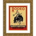 thumbnail image 1 of Rogan, Mark 12x14 Gold Ornate Wood Framed with Double Matting Museum Art Print Titled - Rodeo Safety Matches, 1 of 4