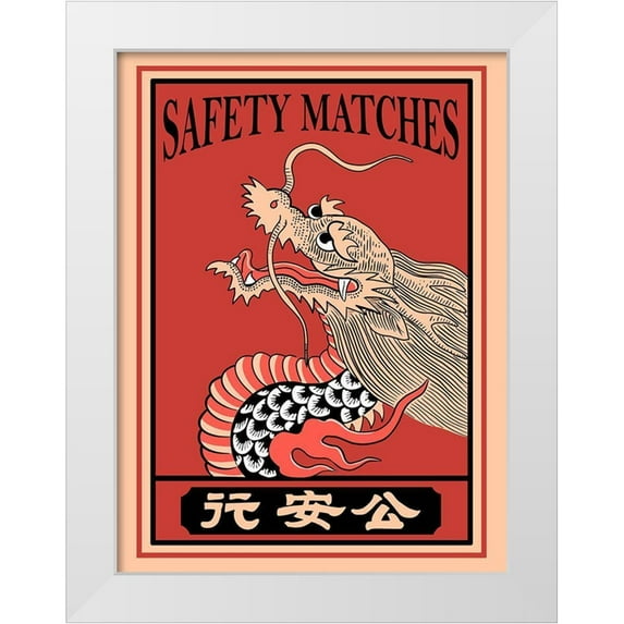 Rogan, Mark 12x14 White Modern Wood Framed Museum Art Print Titled - Japanese Dragon Matches