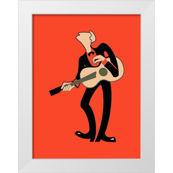 Rogan, Mark 12x14 White Modern Wood Framed Museum Art Print Titled - The Guitar