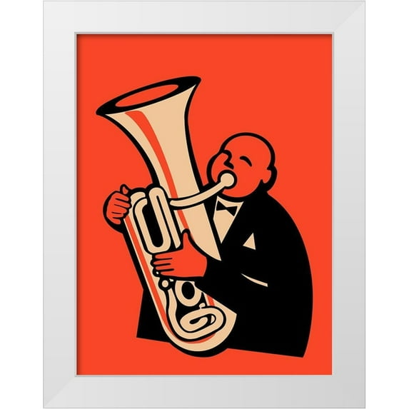 Rogan, Mark 12x14 White Modern Wood Framed Museum Art Print Titled - The Tuba