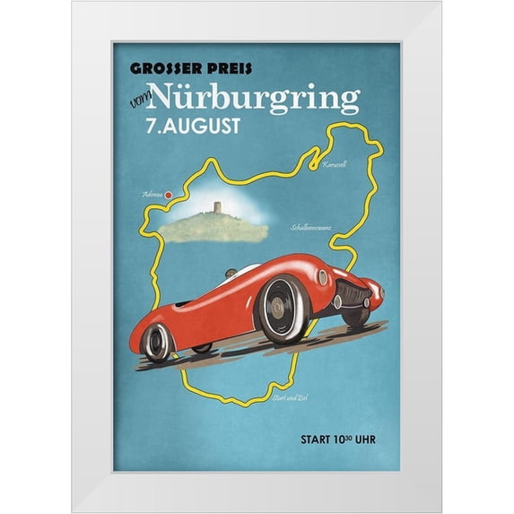 Rogan, Mark 13x18 White Modern Wood Framed Museum Art Print Titled - Nurburgring Motorcycle Racing