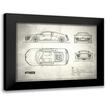 Rogan, Mark 14x12 Black Modern Framed Museum Art Print Titled - Audi R8 V10 White