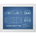 thumbnail image 1 of Rogan, Mark 14x12 White Modern Wood Framed Museum Art Print Titled - Corvette C3-Blue, 1 of 4
