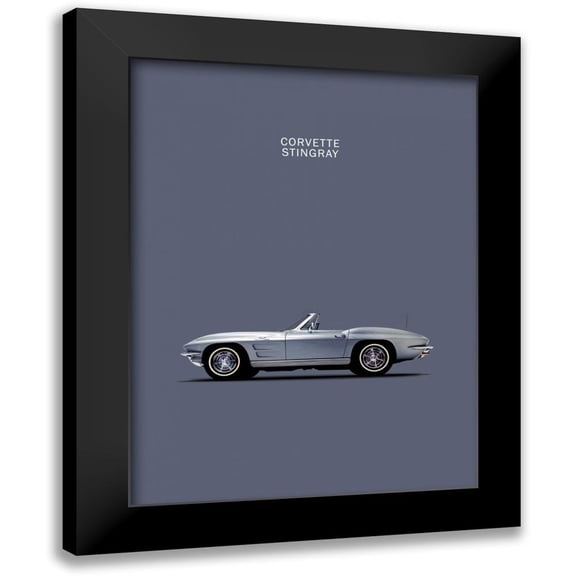 Rogan, Mark 15x18 Black Modern Framed Museum Art Print Titled - Corvette 1965 Grey