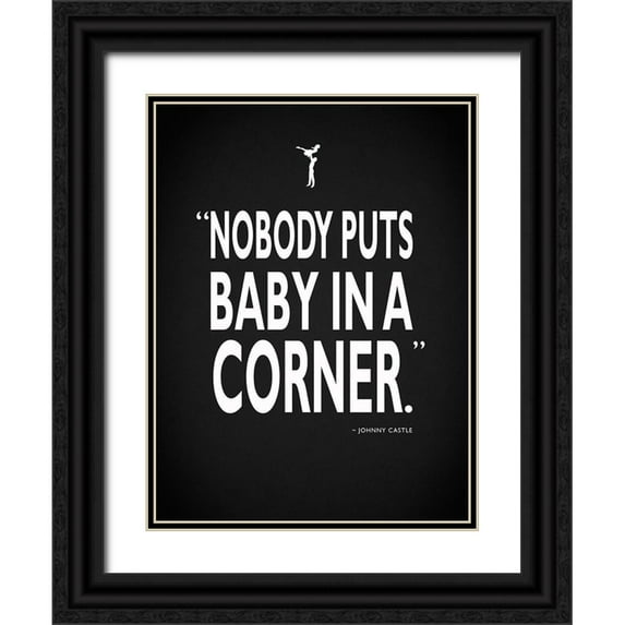 Rogan, Mark 15x18 Black Ornate Wood Framed with Double Matting Museum Art Print Titled - Dirty Dancing Baby InA Corner