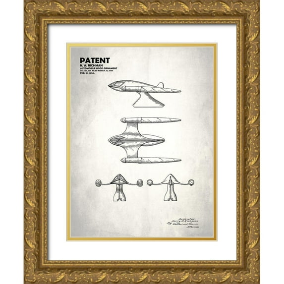 Rogan, Mark 15x18 Gold Ornate Wood Framed with Double Matting Museum Art Print Titled - Hood Ornament 1950