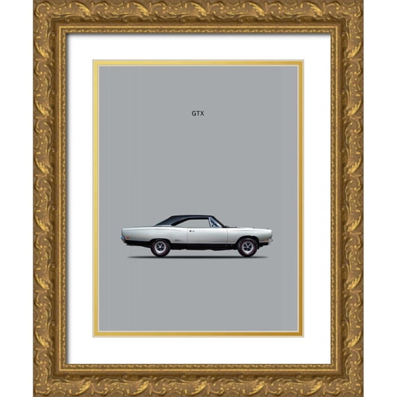 Rogan, Mark 15x18 Gold Ornate Wood Framed with Double Matting Museum Art Print Titled - Plymouth GTX Coupe 1969