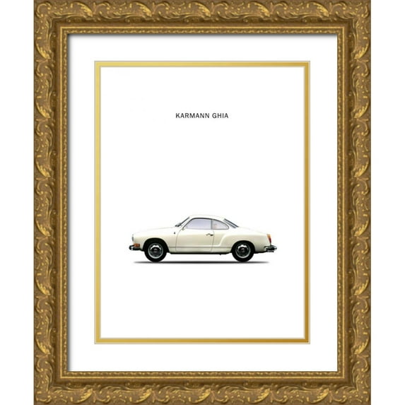 Rogan, Mark 15x18 Gold Ornate Wood Framed with Double Matting Museum Art Print Titled - VW Karmann Ghia 1970 White