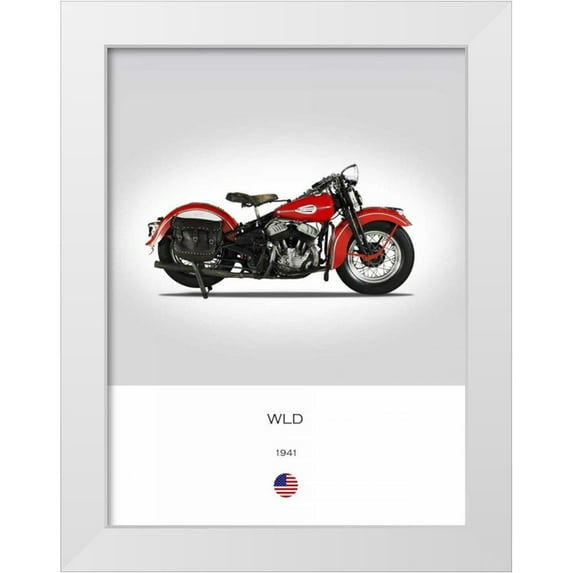 Rogan, Mark 15x18 White Modern Wood Framed Museum Art Print Titled - Harley Davidson WLD 1941