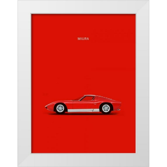 Rogan, Mark 15x18 White Modern Wood Framed Museum Art Print Titled - Lambo Miura 69