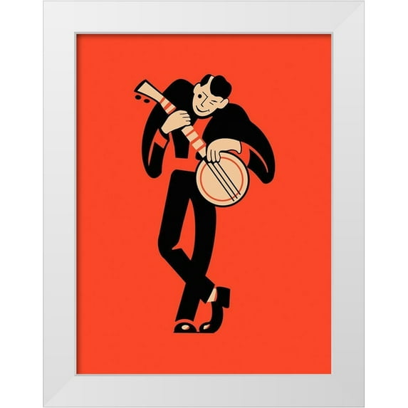 Rogan, Mark 15x18 White Modern Wood Framed Museum Art Print Titled - The Banjo