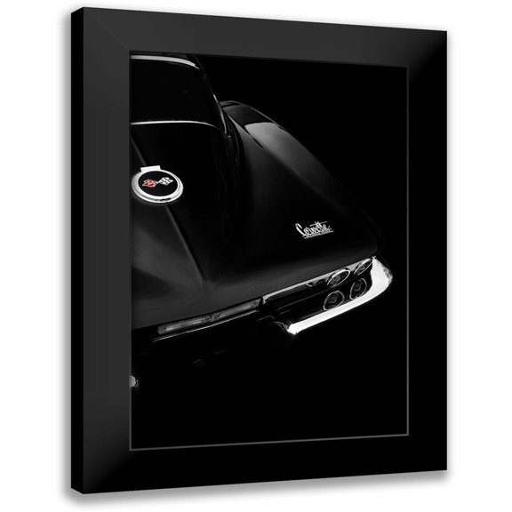 Rogan, Mark 17x24 Black Modern Framed Museum Art Print Titled - The Corvette Stingray In Black
