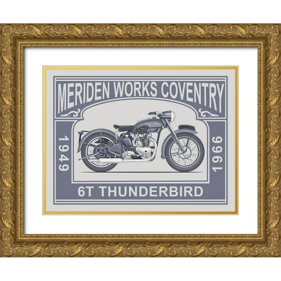 Rogan, Mark 18x15 Gold Ornate Wood Framed with Double Matting Museum Art Print Titled - 6T Thunderbird Meriden Works