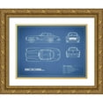 thumbnail image 1 of Rogan, Mark 18x15 Gold Ornate Wood Framed with Double Matting Museum Art Print Titled - Mercedes 300SL Gullwing-Blue, 1 of 4