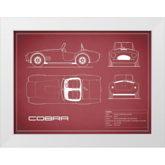 Rogan, Mark 18x15 White Modern Wood Framed Museum Art Print Titled - Cobra-Maroon
