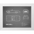thumbnail image 1 of Rogan, Mark 18x15 White Modern Wood Framed Museum Art Print Titled - Mercedes 190-SL-Grey, 1 of 4