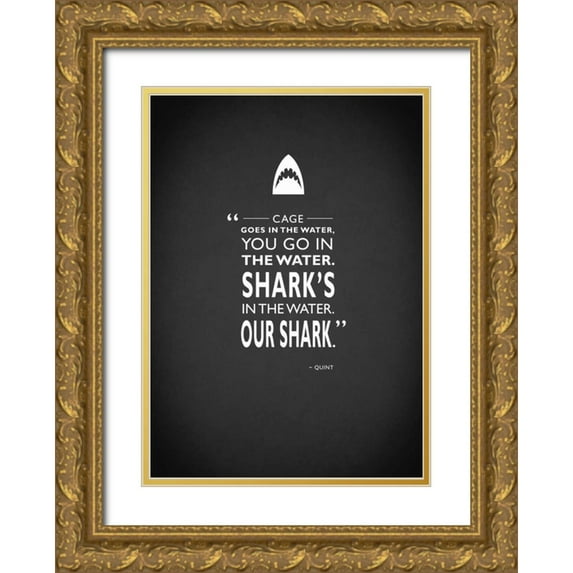 Rogan, Mark 18x24 Gold Ornate Wood Framed with Double Matting Museum Art Print Titled - Jaws
