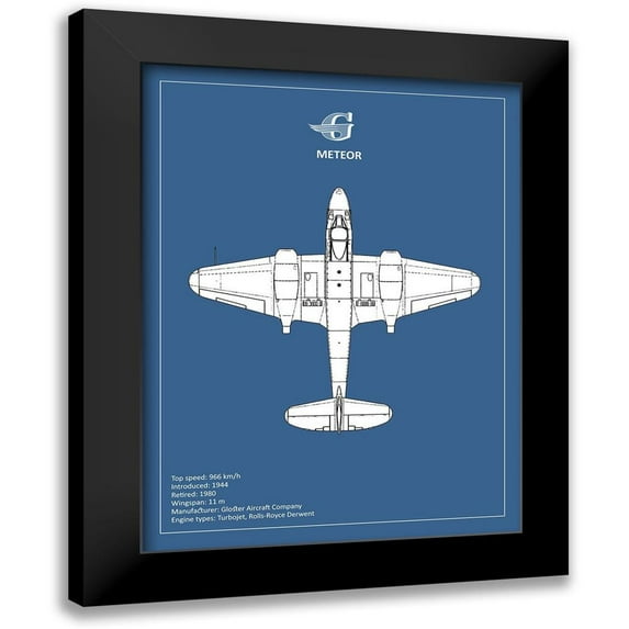 Rogan, Mark 19x24 Black Modern Framed Museum Art Print Titled - Gloster Meteor