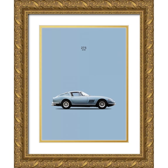 Rogan, Mark 19x24 Gold Ornate Wood Framed with Double Matting Museum Art Print Titled - Ferrari 275-GTB 1966