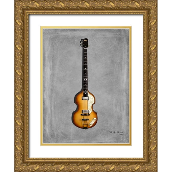 Rogan, Mark 19x24 Gold Ornate Wood Framed with Double Matting Museum Art Print Titled - Hofner Violin Bass 62