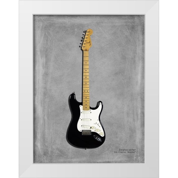 Rogan, Mark 19x24 White Modern Wood Framed Museum Art Print Titled - Fender EClaptonSIG Blackie 77