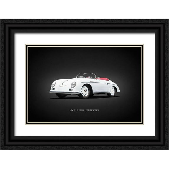 Rogan, Mark 24x17 Black Ornate Wood Framed with Double Matting Museum Art Print Titled - Porsche Super Speedster 1957