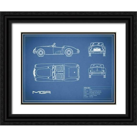 Rogan, Mark 24x19 Black Ornate Wood Framed with Double Matting Museum Art Print Titled - MGM GA-Blue