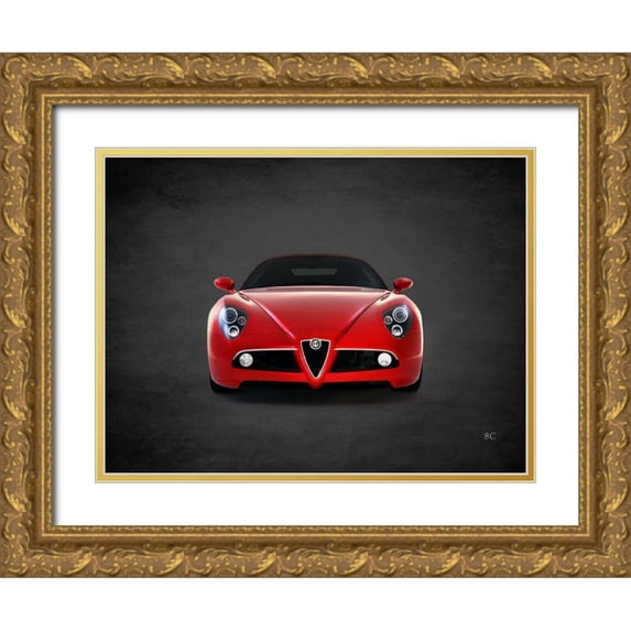 Rogan, Mark 24x19 Gold Ornate Wood Framed with Double Matting Museum Art Print Titled - Alfa Romeo 8C 2008