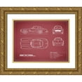 thumbnail image 1 of Rogan, Mark 24x19 Gold Ornate Wood Framed with Double Matting Museum Art Print Titled - Mercedes 300SL Gullwing-Maroon, 1 of 4