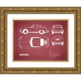 thumbnail image 1 of Rogan, Mark 24x19 Gold Ornate Wood Framed with Double Matting Museum Art Print Titled - Porsche 356C-Maroon, 1 of 4