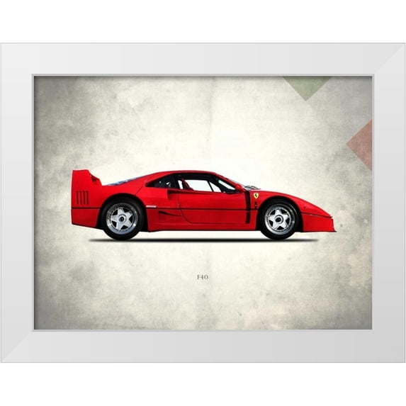 Rogan, Mark 24x19 White Modern Wood Framed Museum Art Print Titled - Ferrari F40 Berlinette 1992