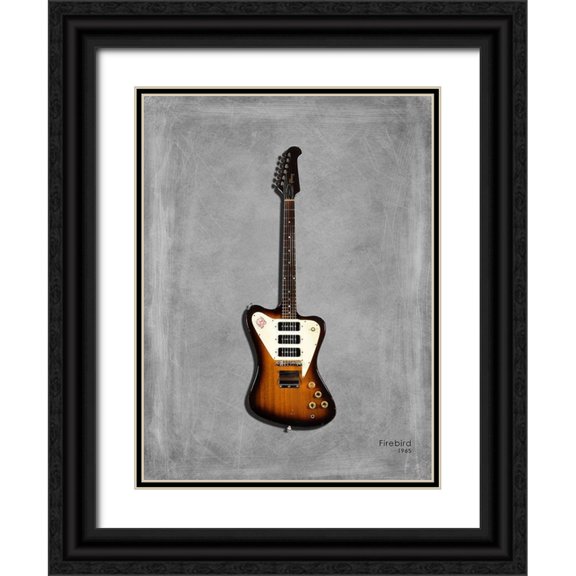 Rogan, Mark 25x32 Black Ornate Wood Framed with Double Matting Museum Art Print Titled - Gibson Firebird 65