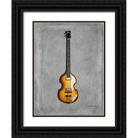 Rogan, Mark 25x32 Black Ornate Wood Framed with Double Matting Museum Art Print Titled - Hofner Violin Bass 62