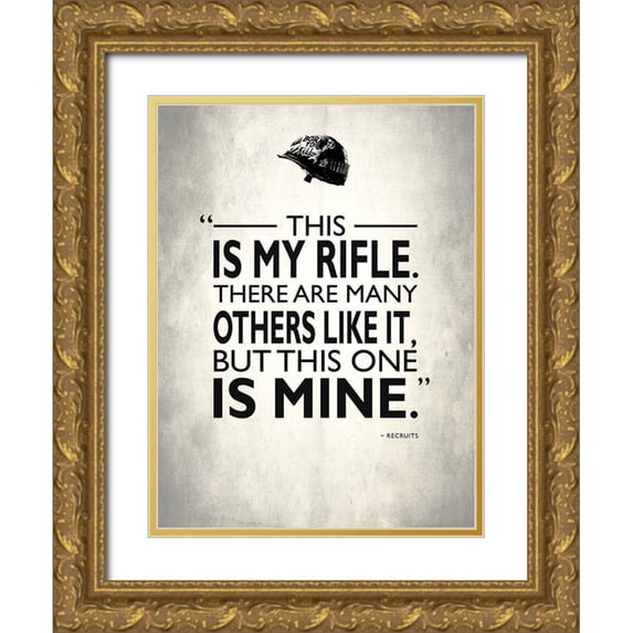 Rogan, Mark 25x32 Gold Ornate Wood Framed with Double Matting Museum Art Print Titled - Full Metal Jacket My Rifle