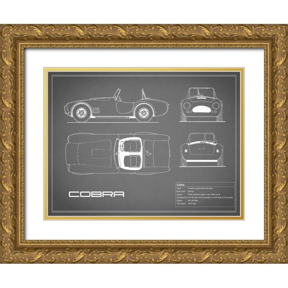 Rogan, Mark 32x25 Gold Ornate Wood Framed with Double Matting Museum Art Print Titled - Cobra-Grey