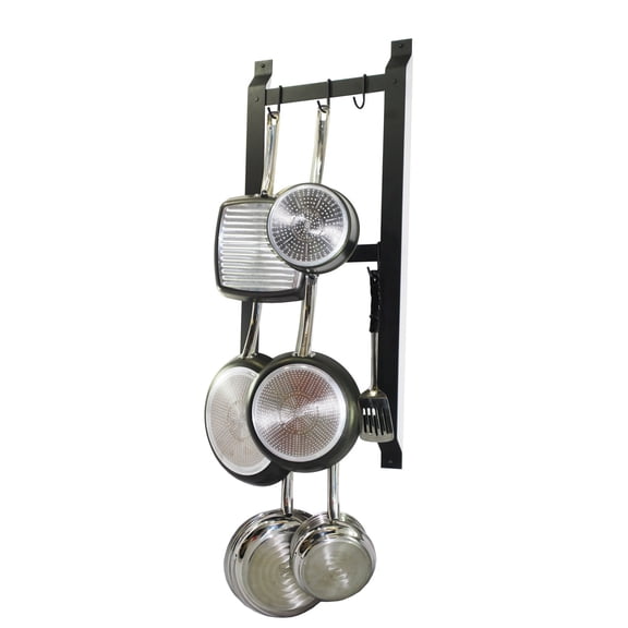 Rogar Ultimate Wall Mounted Pot Rack in Black and Black