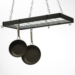 Rogar Gourmet Rectangle Pot Racks - Copper, Black or Hammered Steel Finish