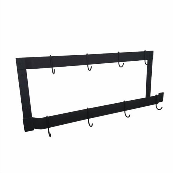 Rogar Offset Double Wall Mounted Pot Rack in Black
