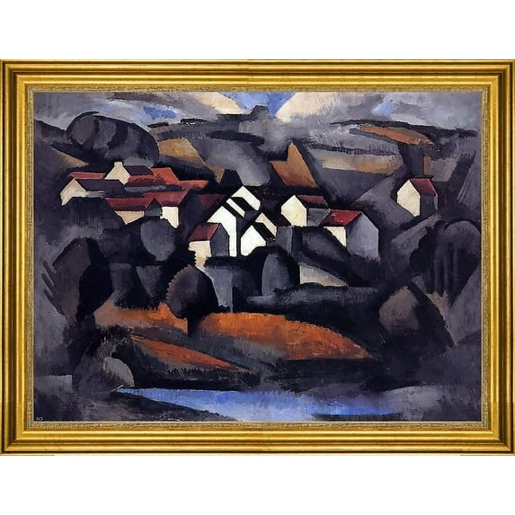 Roger De la Fresnaye Landscape at Ferte-Soud Jouarre Final Version - 18" x 24" Framed Premium Canvas Print