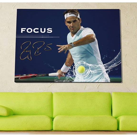 Roger Federer Focus Poster or Wrapped Canvas