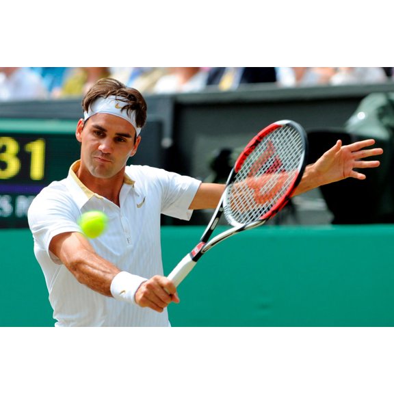 Roger Federer Poster Print Backhand Tennis Art Poster 24x36 Multi-Color Square Adults Best Posters
