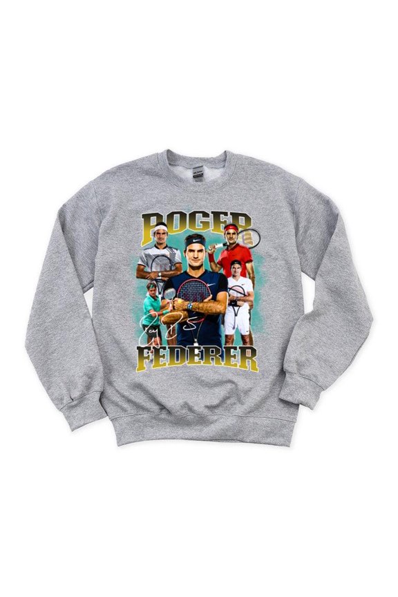 Roger Federer Tennis Legend Vintage 1998 2022 Signature Retire GOAT Sweatshirt, for men & women, up to size 5XL