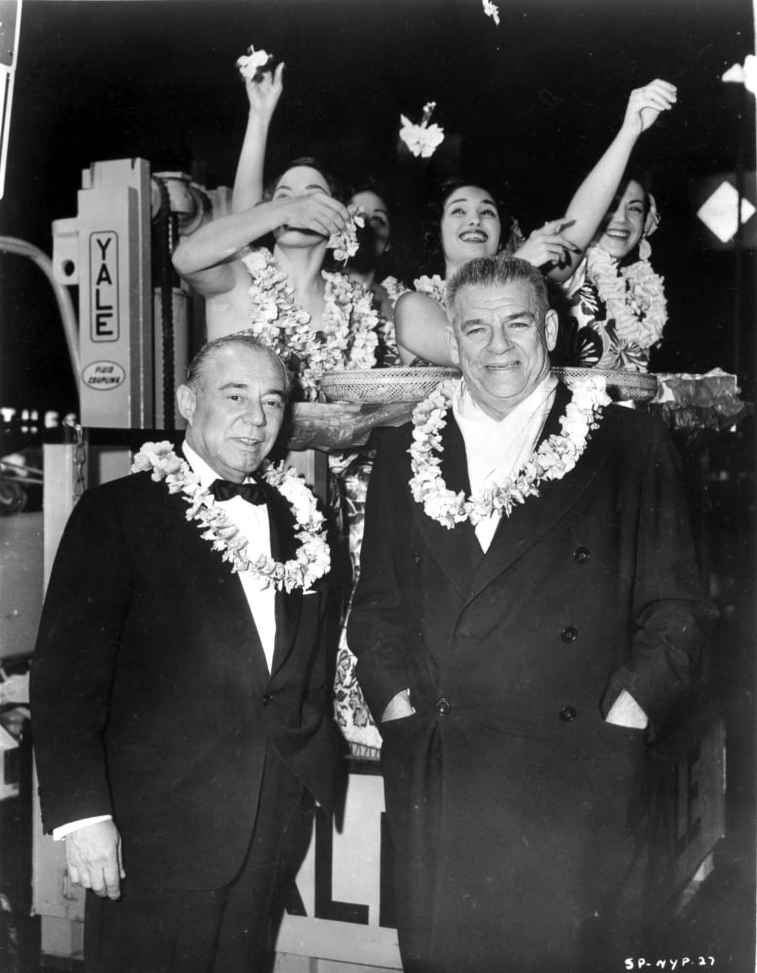 Roger Hammerstein and Richard Rogers wearing leis Photo Print (8 x 10