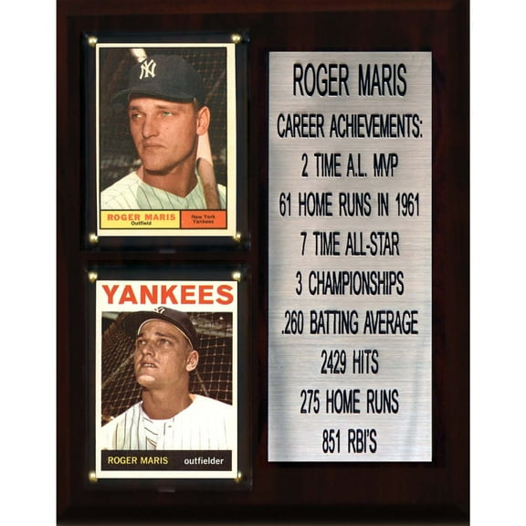 Roger Maris Yankees 8'' x 10'' Plaque