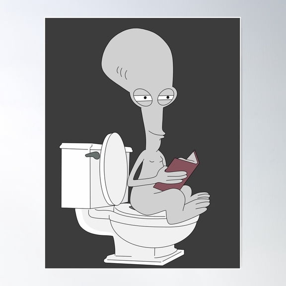 Roger On The Toilet Poster Wall Art, Modern Wall Decor For Living Room Bedroom, 8x12 UNFRAMED